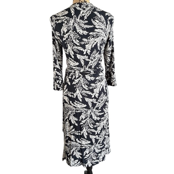 CAbi Leaf Print Knee Length Wrap Dress - Picture 6 of 13
